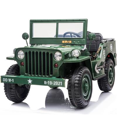 12 volts Jeep Willys 180 watts vert army voiture enfant electrique 3 places 2022