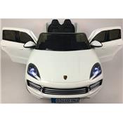 12 volts Porsche Cayenne Turbo LUXE voiture enfant electrique blanc