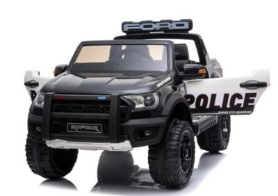 2x12 volts  POLICE FORD RAPTOR F150 + MP4  180 watts noir voiture enfant électrique 4 moteurs 2022