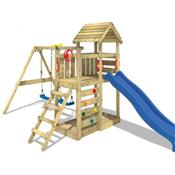 Aire de jeux pour enfant avec toit en bois toboggan +balancoire
