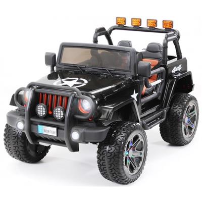 24 volts Jeep 4x4 Style Wrangler LUXE noir 180watt voiture electrique enfant WXE