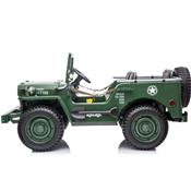 12 volts Jeep Willys 180 watts vert army voiture enfant electrique 3 places