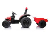 12 volts tracteur electrique  LUXE pour enfant avec remorque et telecommande rouge