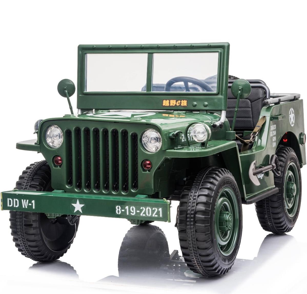 24 volts Jeep Willys vert army voiture enfant electrique 360 watts