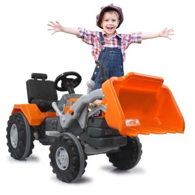 Tracteur pelle enfant a pédale Power Drag Charger orange