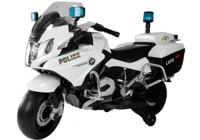 12 volts BMW moto electrique enfant Police blanche avec roulettes R1200 2023 
