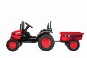 12 volts POWER  tracteur electrique pour enfant avec remorque et telecommande rouge 2023