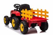 12 volts tracteur electrique  WORKER pour enfant avec remorque et telecommande rouge