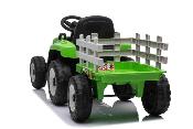 12 volts tracteur electrique  WORKER  pour enfant avec remorque et telecommande vert
