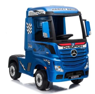 2x 12 volts  ACTROS  FM  180 watts camion enfant électrique  bleu peinture metal