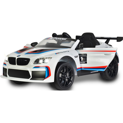 12 volts M6 GT3 blanche voiture enfant électrique BMW 2023