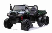 2x12 volts tracteur jeep UTV 180 watts enfant Gattozz avec benne militaire