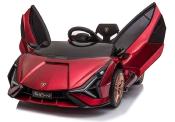 12 volt Lamborghini SIAN  rouge bordeau metalisee voiture enfant électrique  2023