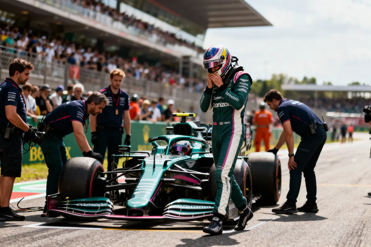 pexels-michal-pech-213601-757318 (1) Pilote de F1 se préparant à entrer dans sa voiture sur la grille, entouré de son équipe technique.