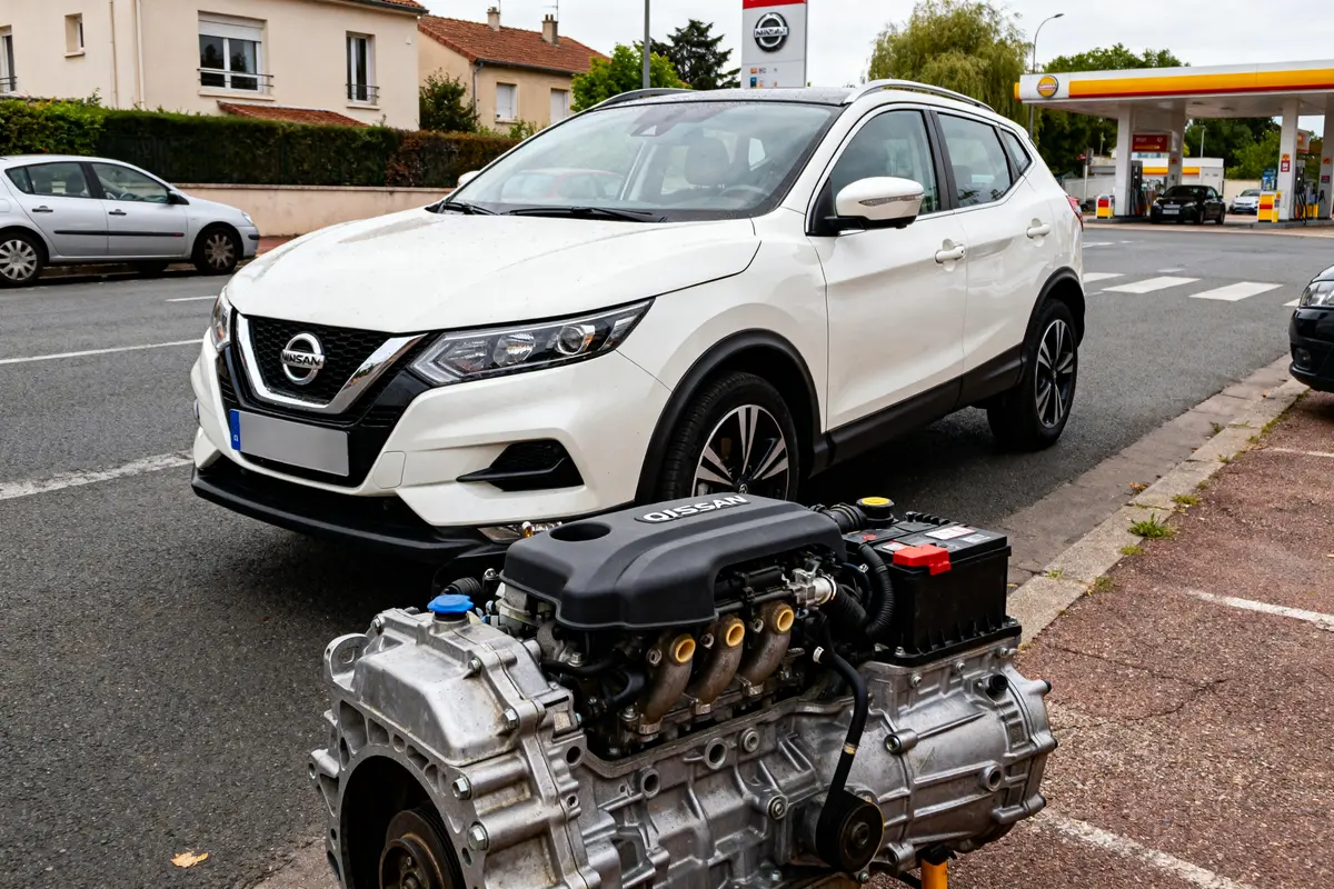 pexels-michal-pech-213601-757318 (1) Voiture Nissan Qashqai blanche avec un moteur devant chez une station-service modèles de Nissan Qashqai à éviter