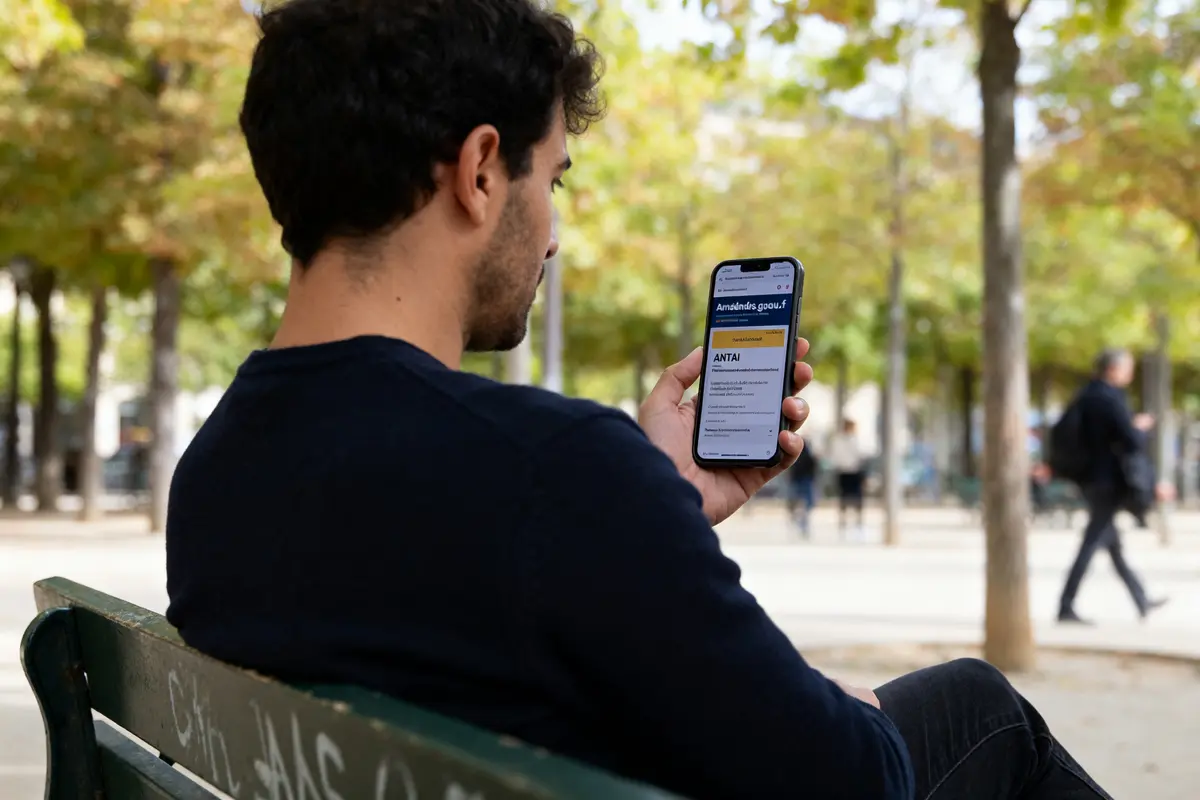 pexels-michal-pech-213601-757318 (1) Un homme vérifie sur son téléphone s'il a une amende dans un parc.